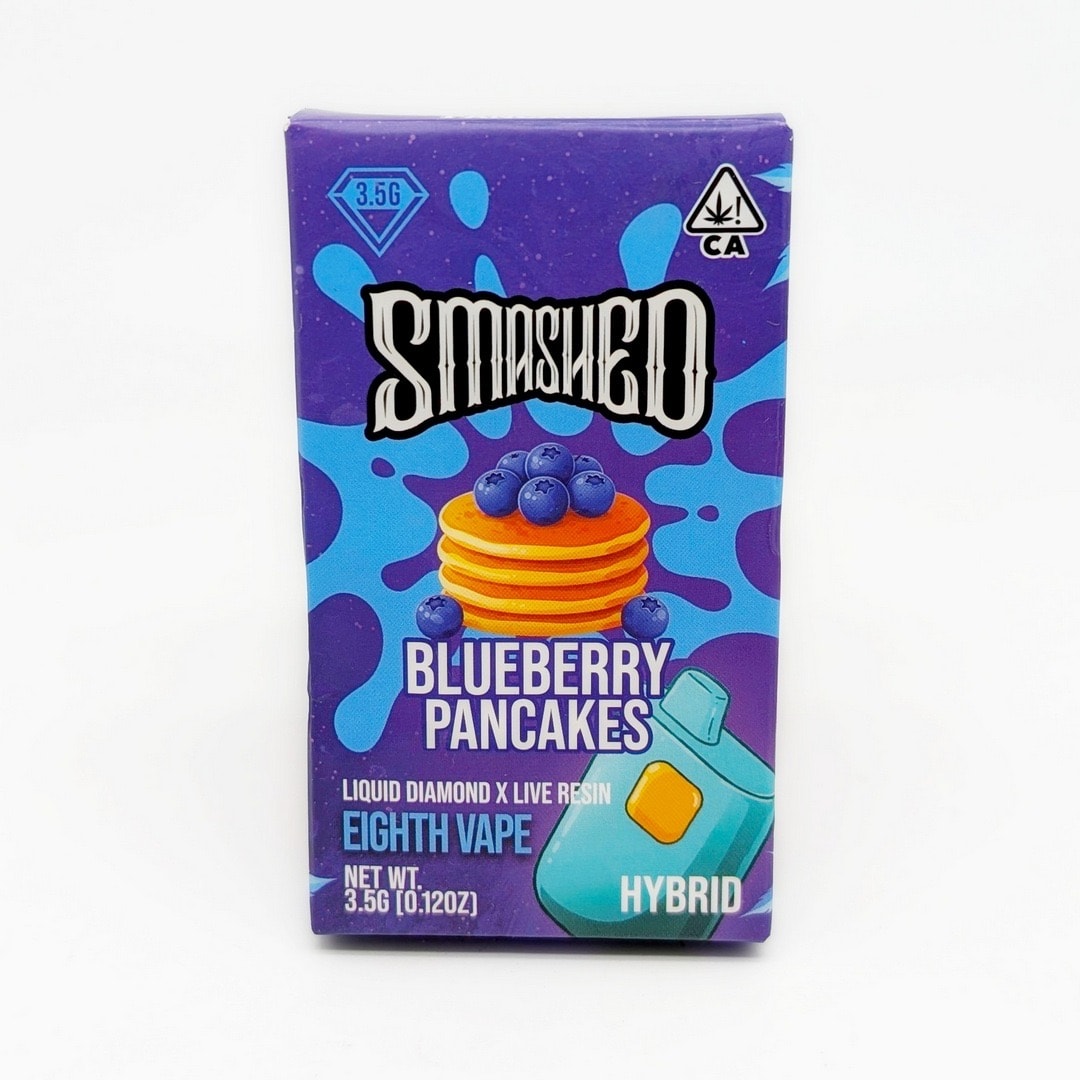 3.5g Blueberry Pancakes HYBRID Liquid Diamond x Live Resin Disposable Vape by Smashed
