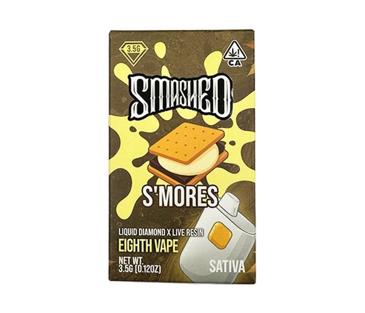 3.5g S'mores SATIVA Liquid Diamond x Live Resin Disposable Vape by Smashed