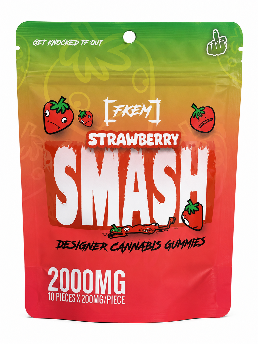 2000mg Strawberry Smash Gummies by FKEM
